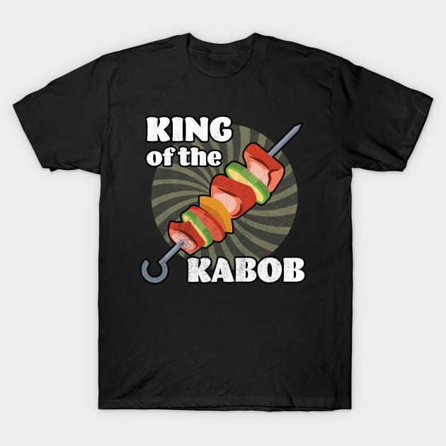 King of the Kabob Grilling Distressed Design T-Shirt by ChicagoBoho